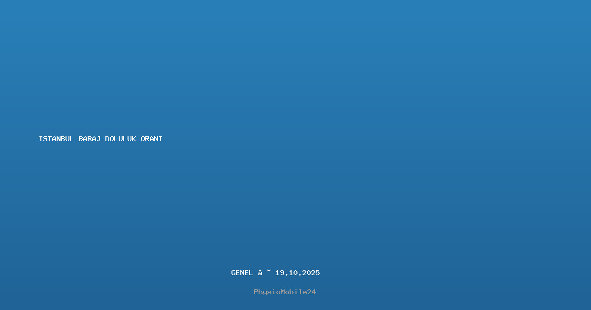 istanbul baraj doluluk oranı